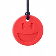 Gryzaki dla dzieci - Gryzak Terapeutyczny Naszyjnik SMILEY FACE Czerwony - miniaturka - grafika 1