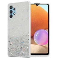 Etui i futerały do telefonów - Pokrowiec Do Samsung Galaxy A32 4G Etui w Przezroczysty z Brokatem Glitter Obudowa Case Cover TPU Cadorabo - miniaturka - grafika 1