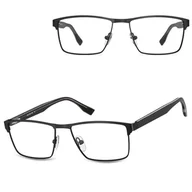 Okulary korekcyjne, oprawki, szkła - Męskie oprawki korekcyjne okulary zerówki 876 czarne - miniaturka - grafika 1