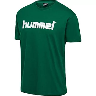 Koszulki męskie - Hummel Bawełniana Koszulka Męska Zielona 203513-6140 - grafika 1