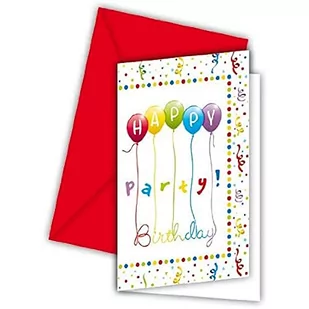 PARTY WORLD Zaproszenia "Balonowe Happy Birthday" ZAPR/8473-5 - Kartki okolicznościowe i zaproszenia - miniaturka - grafika 1