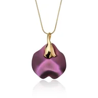 Naszyjniki - Naszyjnik z tytanem fioletowym i pozłacanym srebrem 925 - miniaturka - grafika 1