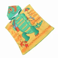 Okrycia kąpielowe dla dzieci - Cotton World Ponczo 60x120 DZ20 żółte z krokodylem - miniaturka - grafika 1