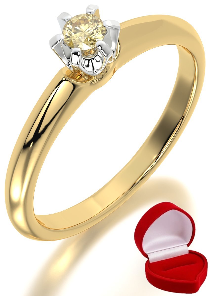 ZŁOTY PIERŚCIONEK ZARĘCZYNOWY 585 14k SZAFIR 0,09 ct + PUDEŁKO R17