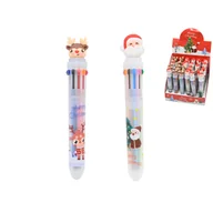 Ozdoby bożonarodzeniowe - Długopis świąteczny wielokolorowy 16 cm renifer / Święty Mikołaj - miniaturka - grafika 1