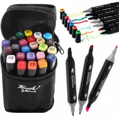 Przybory szkolne - MARKERY DWUSTRONNE W TORBIE 24 SZTUKI - miniaturka - grafika 1