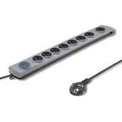 Listwy zasilające - QOLTEC Listwa antyprzepięciowa Quick Switch 8 Gniazd 1.8m (50167) - miniaturka - grafika 1