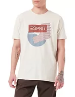 Koszulki męskie - ESPRIT Męski T-shirt, 296/kremowy beż 2, M - miniaturka - grafika 1
