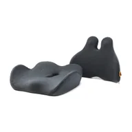 Podnóżki, podpórki, podkładki - Zestaw poduszka lędźwiowa i poduszka siedziska, ergonomiczna, antracytowy, pianka z efektem pamięci, Powerton - miniaturka - grafika 1