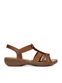 Sandały damskie - Rieker Sandały CEO-60809-24 Brązowy - miniaturka - grafika 1