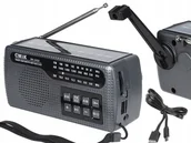 Powerbanki - Radio Solarne Alarm z Korbką Logilink Dynamo Latarka Led Powerbank Usb Sos - miniaturka - grafika 1