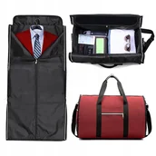 Akcesoria podróżnicze - TORBA PODRÓŻNA POKROWIEC NA GARNITUR SKŁADANA NA BAGAŻ WAKACJE DO SAMOLOTU - miniaturka - grafika 1