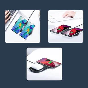Baseus Simple 2w1 ładowarka bezprzewodowa Qi do telefonu i słuchawek AirPods 15W czarno-przezroczysty (WXJK-A01) hurtel-54063-0 - Ładowarki do telefonów - miniaturka - grafika 35