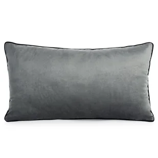 Poduszka 30x50 Gaja grafitowa obszyta dekoracyjną lamówką welurowa - Poduszki dekoracyjne - miniaturka - grafika 1