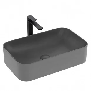 EMKE Umywalka nablatowa 61×38×15 cm, Prostokątna Umywalka ceramiczna łazienkowa, Matowy Ciemnoszary - Umywalki EMKE Umywalka nablatowa 61×38×15 cm, Prostokątna Umywalka ceramiczna łazienkowa, Matowy Ciemnoszary - Umywalki - miniaturka - grafika 1