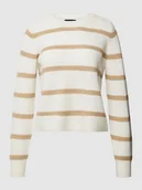 Swetry damskie - Sweter z dzianiny w paski - miniaturka - grafika 1
