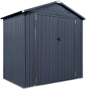 vidaXL Westmann Stalowa szopa na narzędzia Minor 64 Antracyt 119x183x196cm - Altany ogrodowe - miniaturka - grafika 1