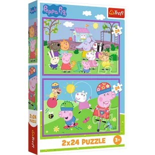 Puzzle, Trefl, Peppa na placu zabaw, 2x24 el. - Puzzle - miniaturka - grafika 1