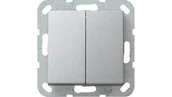 Wyłączniki światła i elektryczne - Gira Wyłącznik podwójny Gira System 55 aluminium - miniaturka - grafika 1