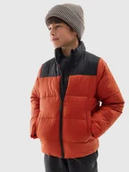 Kurtki i kamizelki sportowe męskie - 4F Kurtka puchowa z wypełnieniem syntetycznym chłopięca - czerwona 164 (13-14 lat) - miniaturka - grafika 1