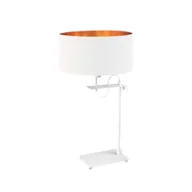 Lampy stojące - Biała lampa stołowa do salonu ALASKA GOLD z abażurem ze złotym wnętrzem - miniaturka - grafika 1