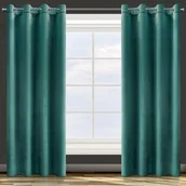 Zasłony - Zasłona na przelotkach ROSA 140 x 250 cm butelkowy zielony - miniaturka - grafika 1