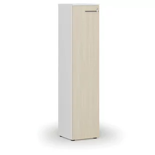 Szafa biurowa wąska PRIMO WHITE, 1781 x 400 x 420 mm, biały/brzoza - Szafy biurowe - miniaturka - grafika 4