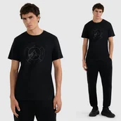 Koszulki męskie - Koszulka Męska 4F T-shirt Z Nadrukiem Regular Czarna 4FWAW25TTSHM3138 Czarny 3XL - miniaturka - grafika 1