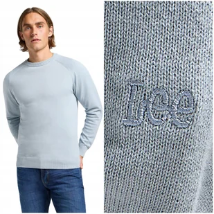 Lee CLEAN RAGLAN SWEATER Concrete dopasowany pastelowy bawełniany sweter L - Swetry męskie Lee CLEAN RAGLAN SWEATER Concrete dopasowany pastelowy bawełniany sweter L - Swetry męskie - miniaturka - grafika 1