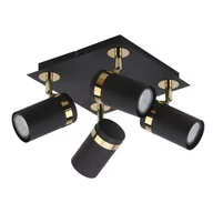 Lampy sufitowe - Verano lampa sufitowa (spot) 4-punktowa czarna/złota SPL-2031-4 - miniaturka - grafika 1