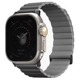 Pasek wymienny Uniq Revix Premium Edition Reversible na Apple Watch 42/44/45/49mm (UNIQ-45MM-REVPCHRAGRY) Szary - Akcesoria do smartwatchy - miniaturka - grafika 1