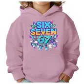 Bluzy dla dziewczynek - BLUZA DZIECIĘCA Z KAPTUREM 67 SIX SEVEN KLOCKI VIRAL 146-152 PREZENT - miniaturka - grafika 1