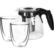 Serwisy do kawy i herbaty - Altom 3-częściowy komplet dzbanek z sitkiem i szklankami Olivia - miniaturka - grafika 1