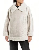 Kurtki damskie - Replay Damska kurtka relaksacyjna z imitacją futra, 865 kość słoniowa, XL - miniaturka - grafika 1