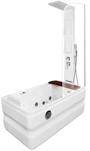 Wanna z hydromasażem i parawanem 160x78 cm MO-0062-160 Lewa - Wanny z hydromasażem - miniaturka - grafika 1