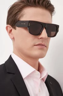 Gucci okulary przeciwsłoneczne męskie kolor brązowy - Okulary przeciwsłoneczne - miniaturka - grafika 1