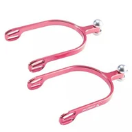 Akcesoria jeździeckie - Jin Stirrup Ostrogi aluminiowe Long- fuxia- - miniaturka - grafika 1