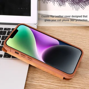 Nillkin Qin Leather Pro Case etui iPhone 14 osłona na aparat kabura pokrowiec obudowa z klapką czarny - Etui i futerały do telefonów - miniaturka - grafika 17