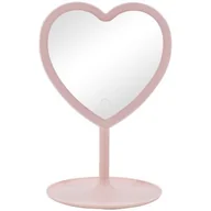 Lusterka do makijażu - Lusterko kosmetyczne INNOGIO Gioperfect Różowe serce - miniaturka - grafika 1