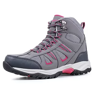 riemot Damskie buty trekkingowe Trailstone Mid Boots, szaro-czerwony, 42 EU - Buty trekkingowe damskie - miniaturka - grafika 1