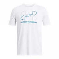 Koszulki sportowe męskie - Męski t-shirt z nadrukiem Under Armour UA Foundation Short Sleeve - bialy - UNDER ARMOUR - miniaturka - grafika 1