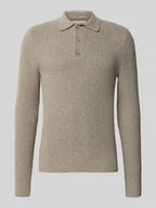 Swetry męskie - Sweter z dzianiny z kołnierzykiem polo model ‘GAHN’ - miniaturka - grafika 1