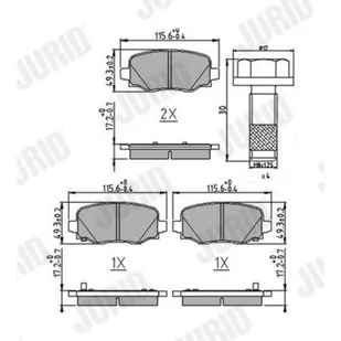 Klocki hamulcowe - komplet JURID 573693J - Klocki hamulcowe - miniaturka - grafika 1