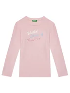 Bluzki damskie - United Colors Of Benetton Bluzka 3I9WC10MY Różowy Regular Fit - miniaturka - grafika 1