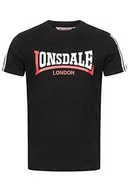 Koszulki męskie - Lonsdale T-shirt męski o regularnym kroju ELPHIN, czarny/biały/czerwony, 3XL 117352 - miniaturka - grafika 1