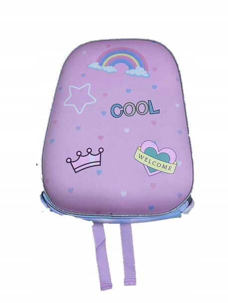 Plecak Paso 38 Cm Cool Br-989-r Różowy Księżniczka Korona Tęcza Do Szkoły