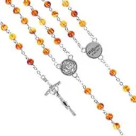 Różańce - Różaniec z bursztynem syntetycznym 8mm + GRAWER - miniaturka - grafika 1