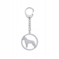 Breloki - Brelok do kluczy Amstaff Srebro 925 Biżuteria Prezent Kobieta GRAWER - miniaturka - grafika 1
