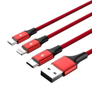 Unitek 3-in-1 USB Charging Cable C4049RD C4049RD - Kable komputerowe i do monitorów - miniaturka - grafika 1