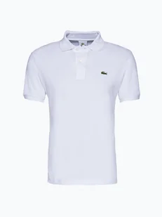 Lacoste Męska koszulka polo Mężczyźni Bawełna biały jednolity, 2 - Koszulki męskie - miniaturka - grafika 1